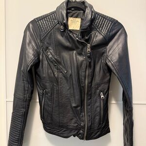 Abercrombie & Fitch Black Faux Leather Jacket